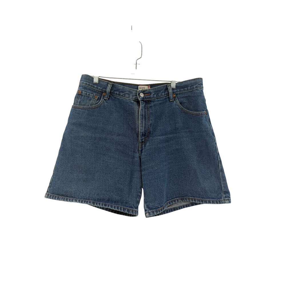 Vintage Levis 550 Relaxed Fit Denim Shorts Medium Wash Blue Womens 16 Cotton